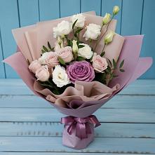 Букет цветов из:  Розы и Лизиантусы #REPLACE_PRED# Верхнем Карачане