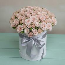 Цветочная композиция из Розы в шляпной коробке в Верхнем Карачане