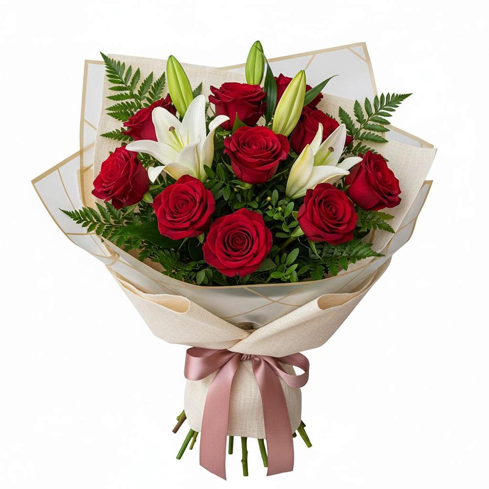 Букет цветов из: Лилии и Розы в Верхнем Карачане