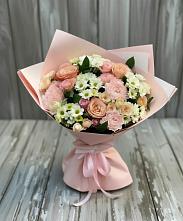 Букет цветов из:  Гвоздики, Розы и Хризантемы в Верхнем Карачане