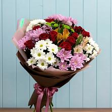 Букет цветов из:  Розы, Хризантемы и Альстромерии в Верхнем Карачане
