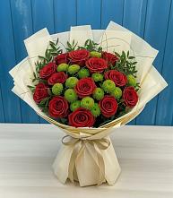 Букет цветов из:  Розы и Хризантемы в Верхнем Карачане