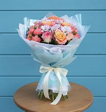 Букет цветов из:  Хризантемы и Розы в Верхнем Карачане