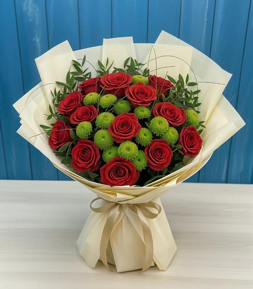 Букет цветов из: Розы и Хризантемы в Верхнем Карачане